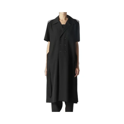 Wool Gabardine Short Sleeve Coat
