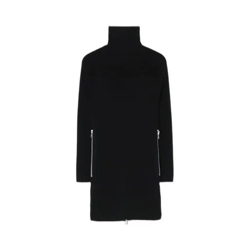 Soft Wool Turtleneck Pullover Dress With Fastener