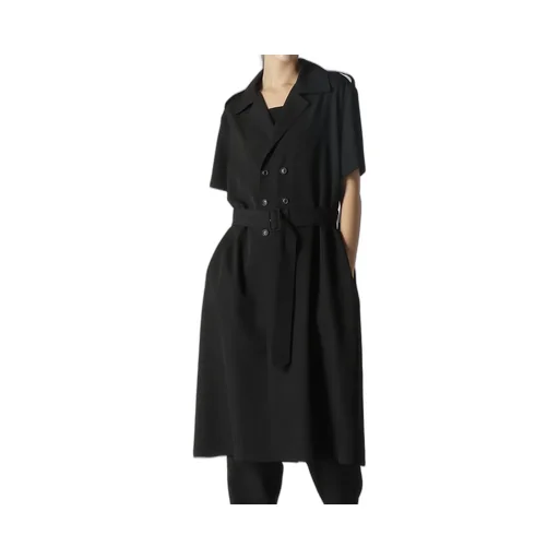 Wool Gabardine Short Sleeve Coat