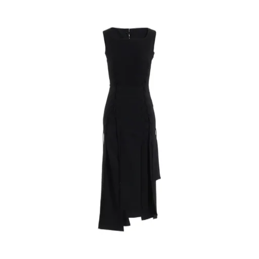Wool Gabardine Lace-Up Dress