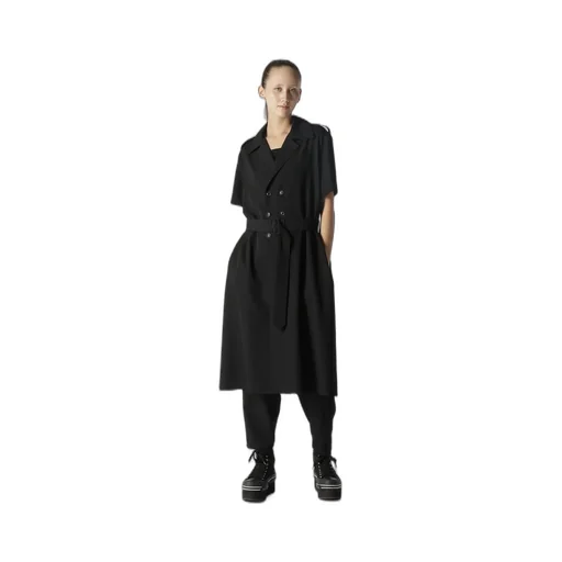 Wool Gabardine Short Sleeve Coat