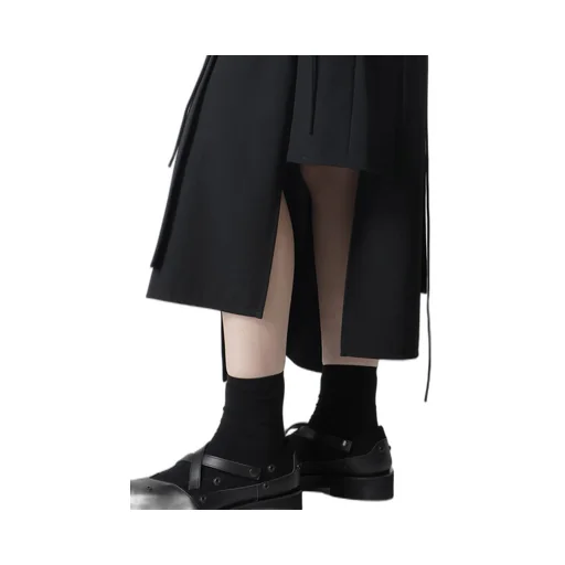 Wool Gabardine Lace-Up Dress