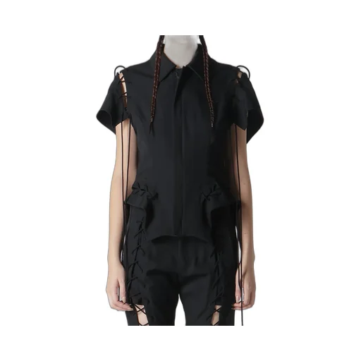 Wool Gabardine Lace-Up Jacket B