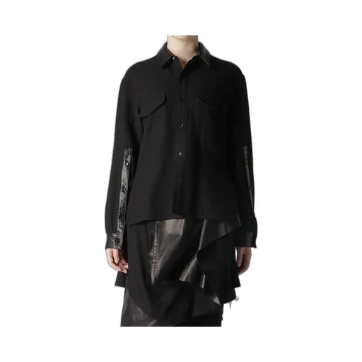 Light Serge Layered Collar Shirt
