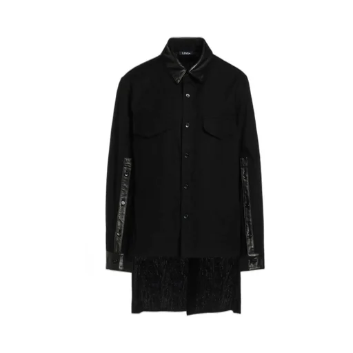 Light Serge Layered Collar Shirt