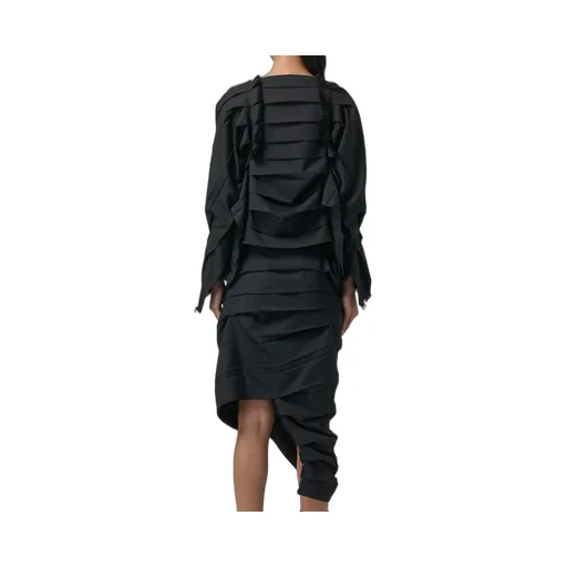Wool/Polyester Serge Pleated Jacket