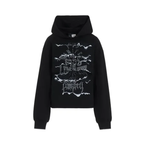 Logo Collage Printed Layered Separate Hoodie