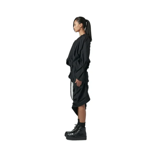 Wool/Polyester Serge Pleated Jacket