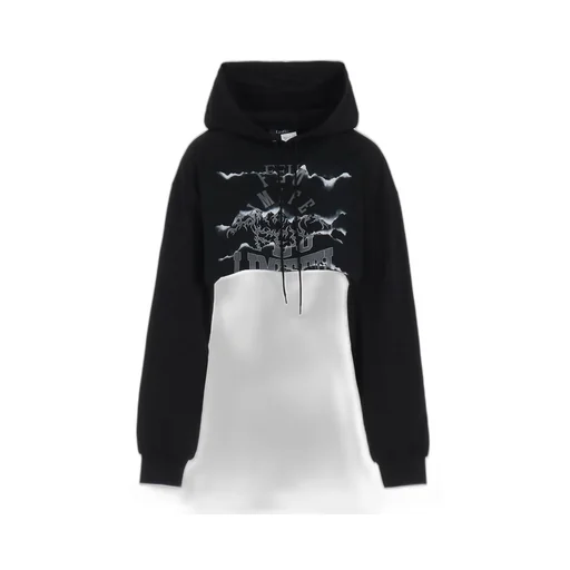 Logo Collage Printed Layered Separate Hoodie