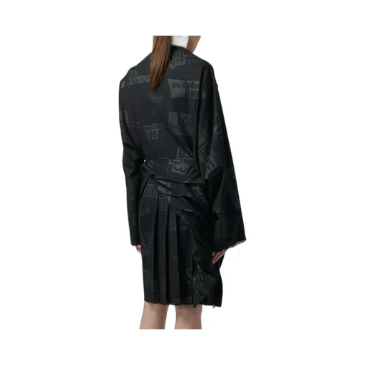 Printed Serge Dress With Pleated Front Details
