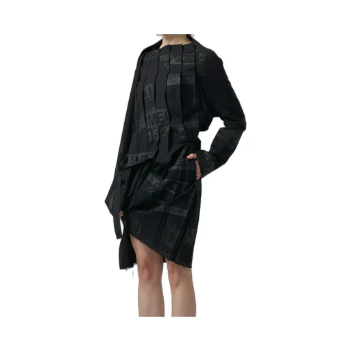 Printed Serge Dress With Pleated Front Details