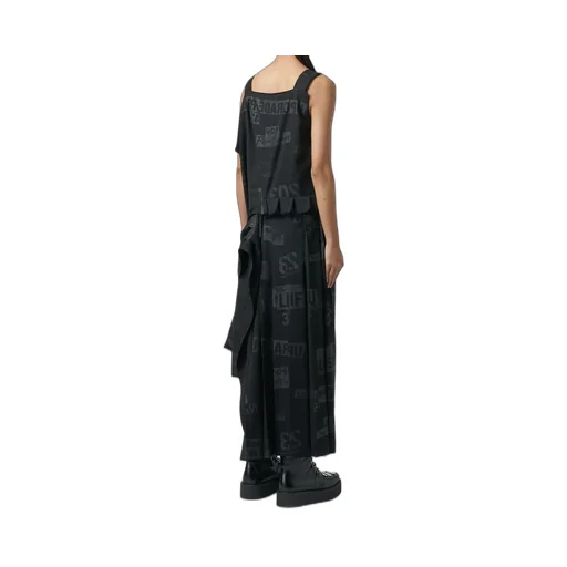 Printed Serge Dress With Pleated Skirt