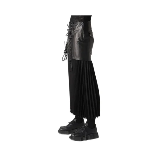 Light Serge Lace-Up Detail Skirt