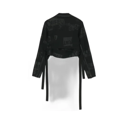 Printed Serge Cropped Biker Jacket