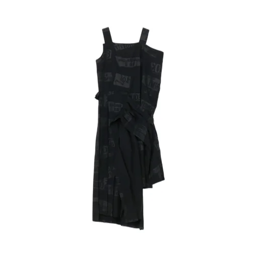 Printed Serge Dress With Pleated Skirt