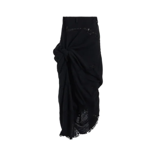 Block Jacquard Knot Detail Skirt