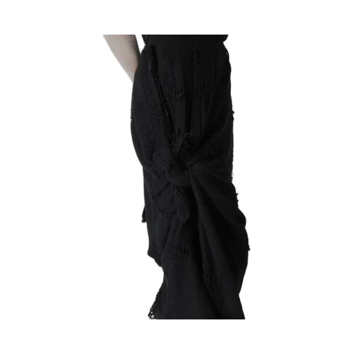 Block Jacquard Knot Detail Skirt