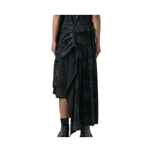 Printed Serge Dress With Pleated Skirt