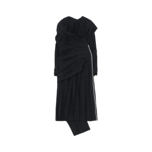 Low Twist Serge Dress With Twisted Pleats