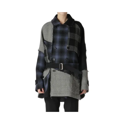 Multi Plaid A Trench Jacket
