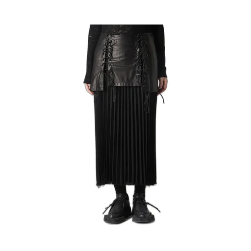 Light Serge Lace-Up Detail Skirt