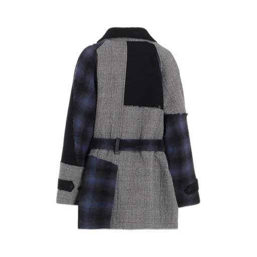 Multi Plaid A Trench Jacket