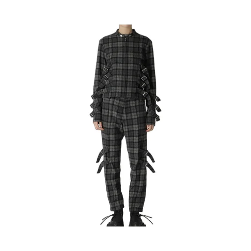 Plaid Flannel Belt Detail Jacket