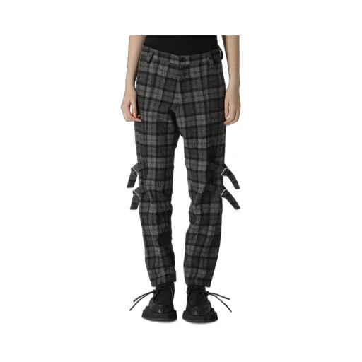 Plaid Flannel Belt Detail Pants