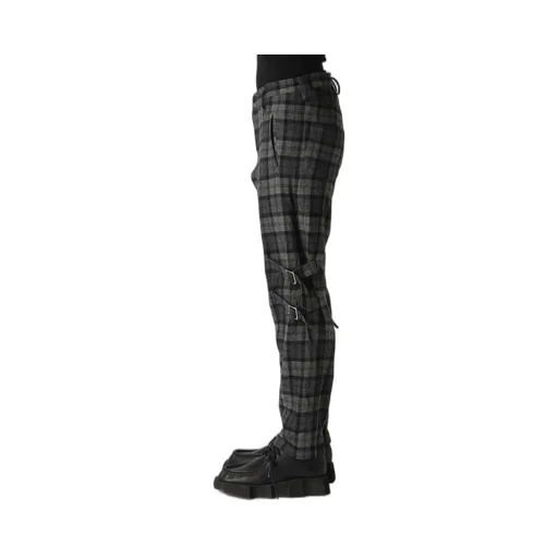 Plaid Flannel Belt Detail Pants
