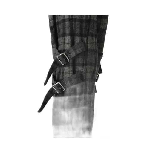 Plaid Flannel Belt Detail Pants