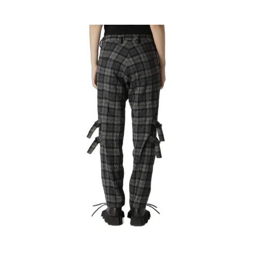 Plaid Flannel Belt Detail Pants