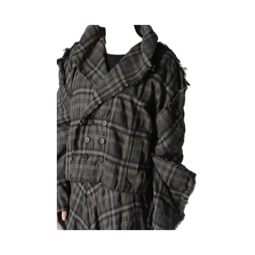 Ink Dyeing Plaid Box Jacket B