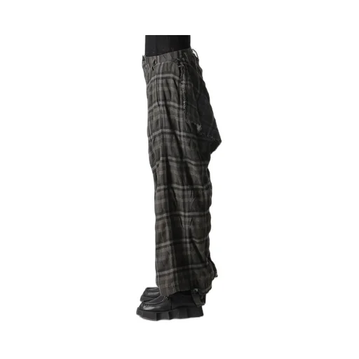 Ink Dyeing Plaid Box Pants A