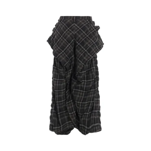 Ink Dyeing Plaid Box Pants A