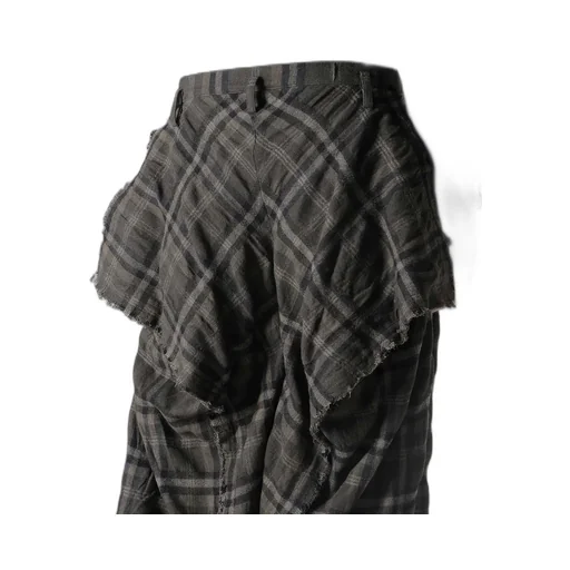 Ink Dyeing Plaid Box Pants A