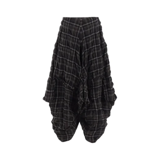 Ink Dyeing Plaid Box Pants B