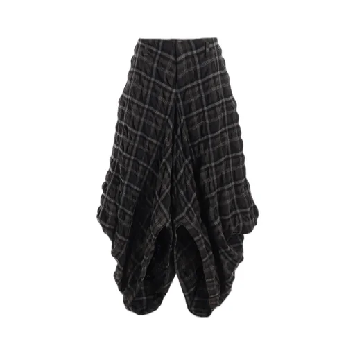 Ink Dyeing Plaid Box Pants B