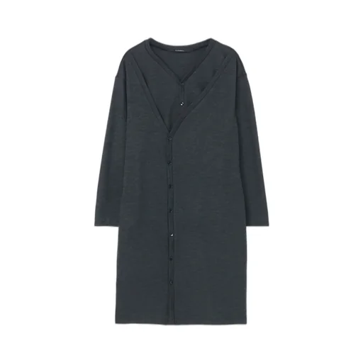 Wool Layered Long Cardigan