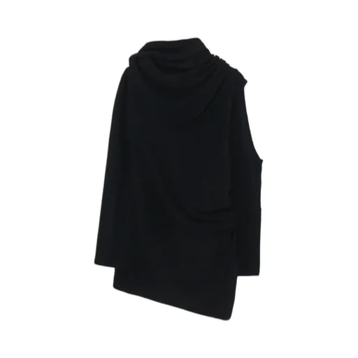Asymmetric Cut Soft Wool Pile T-Shirt