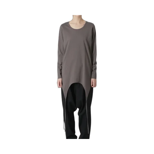 60/2 Cotton Jersey Top With Uneven Hemline
