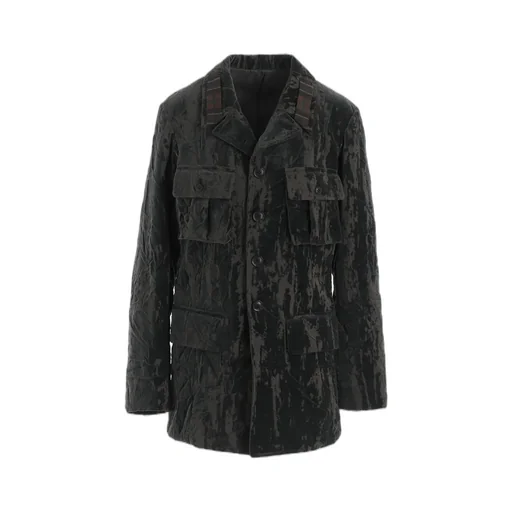 Grunge Velvet Army Jacket
