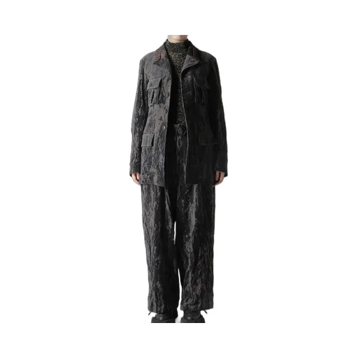 Grunge Velvet Army Jacket