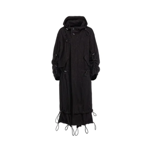 Loose Elastic Coat With Stripes