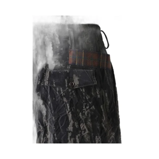 Grunge Velvet Tuck Pants