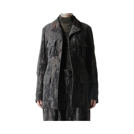 Grunge Velvet Army Jacket
