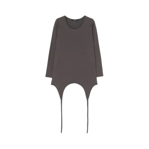60/2 Cotton Jersey Top With Uneven Hemline