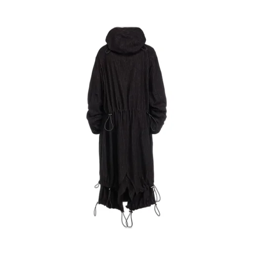 Loose Elastic Coat With Stripes