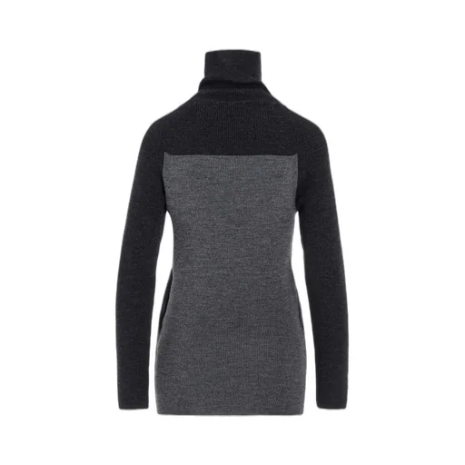 Standard Wool Woshable Plain Stitch Side Tuetle Long Turtle Knitwear