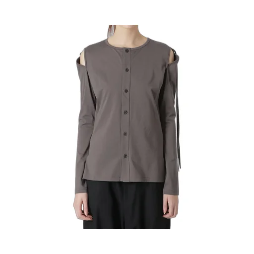 60/2 Cotton Jersey Top With Shoulder Ribbon Details