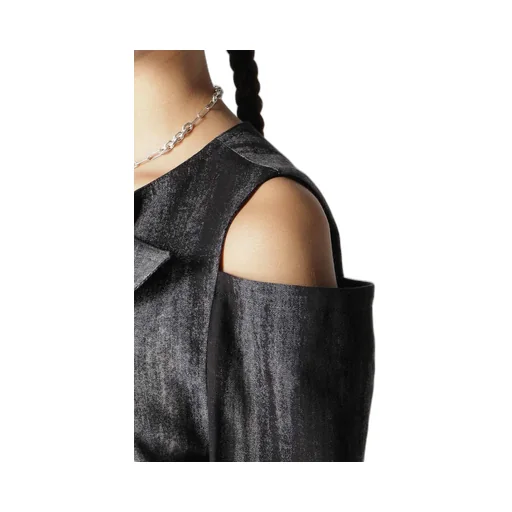 Discharge Pt Denim Open Shoulder Dress